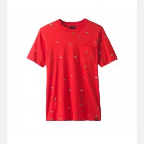 PRANA Men Slub Organic Cotton Camping Print Crewneck Short Sleeve Pocket Tee XL - Picture 1 of 7